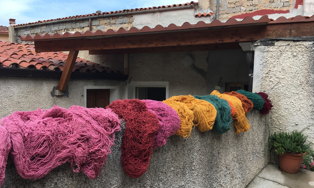 Wool outside Giovanna Chessa's home/showroom in Nule