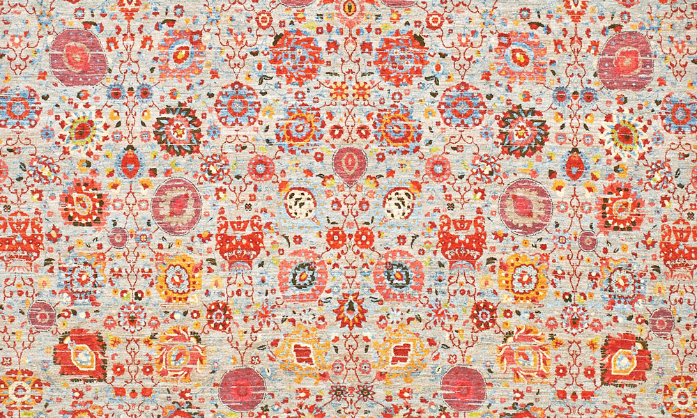 Floral rug (detail) by Lila Valadan