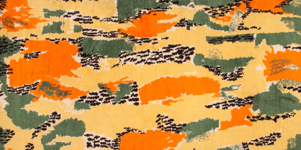 The signed and titled Leopar (Leopard) rug (detail) by Zeki Müren 