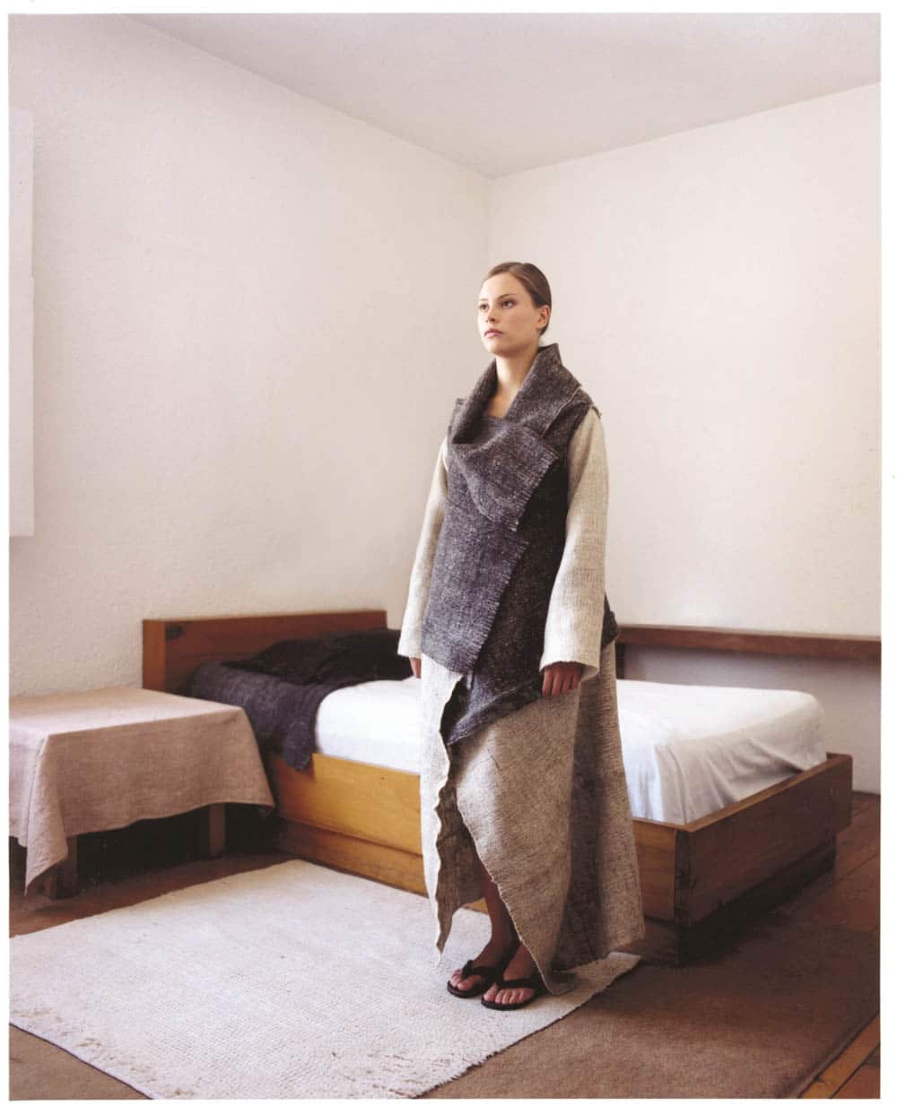 Square Chamula Coat, 2008 part of the Casa Barragan Collection, Carla Fernández in collaboration with Taller Flora and Pascuala Sánchez, Wool handwoven in a waistloom, Courtesy of the artist
