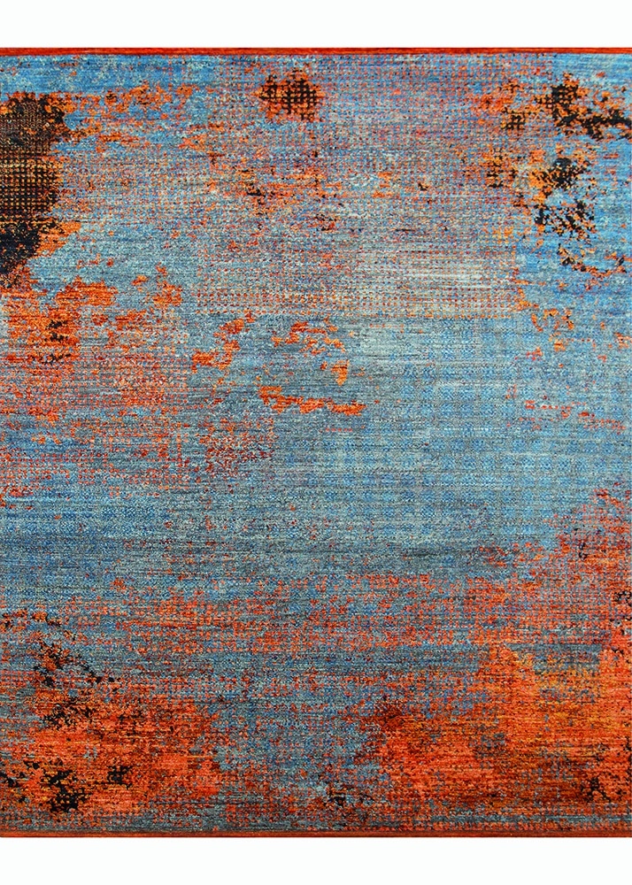 Print on Print rug (detail) in Tangerine, Galleria Battilossi and Lapchi