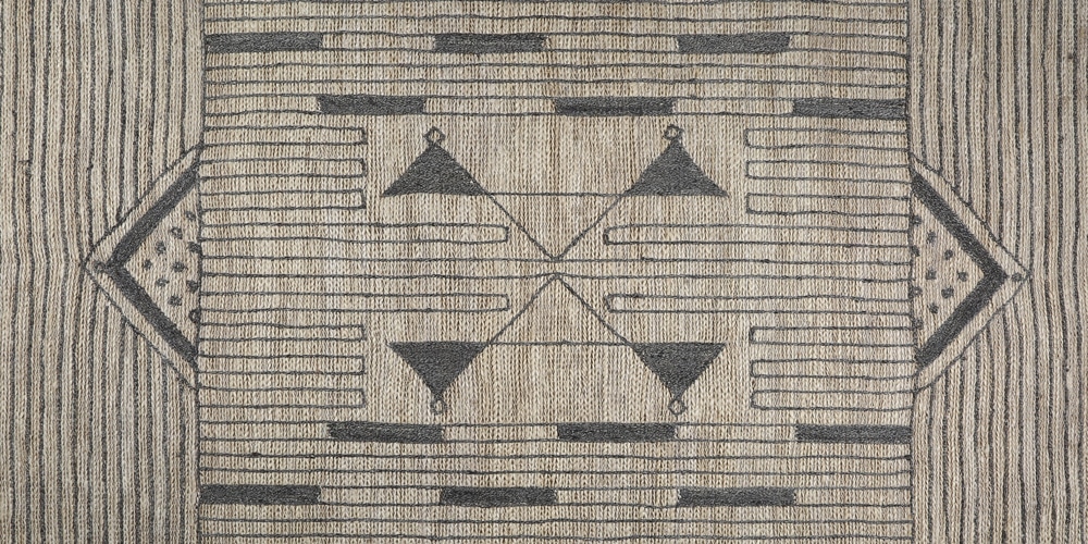 Shortlisted for Category 5: Best Flatweave Design: Tribal Jute Embroidered Rug (detail), Manglam