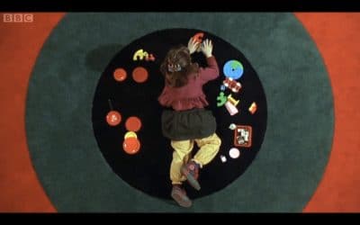 Circular bullseye rug in 1991 film “Deceived”