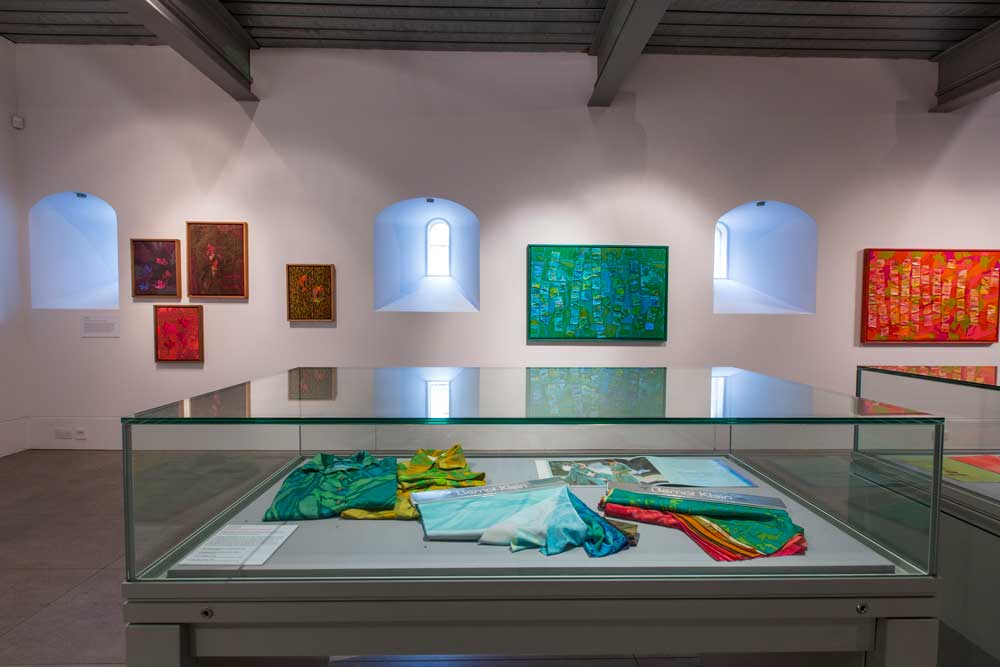 Bernat Klein, A Life in Colour, paintings and fabric samples, Dovecot Gallery, photo credit Stuart Armitt