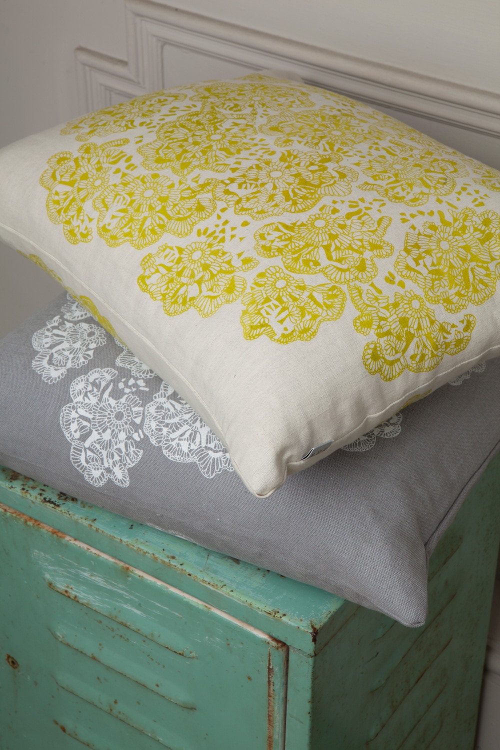 Crochet Lace Print Cushions, Rose Sharp Jones