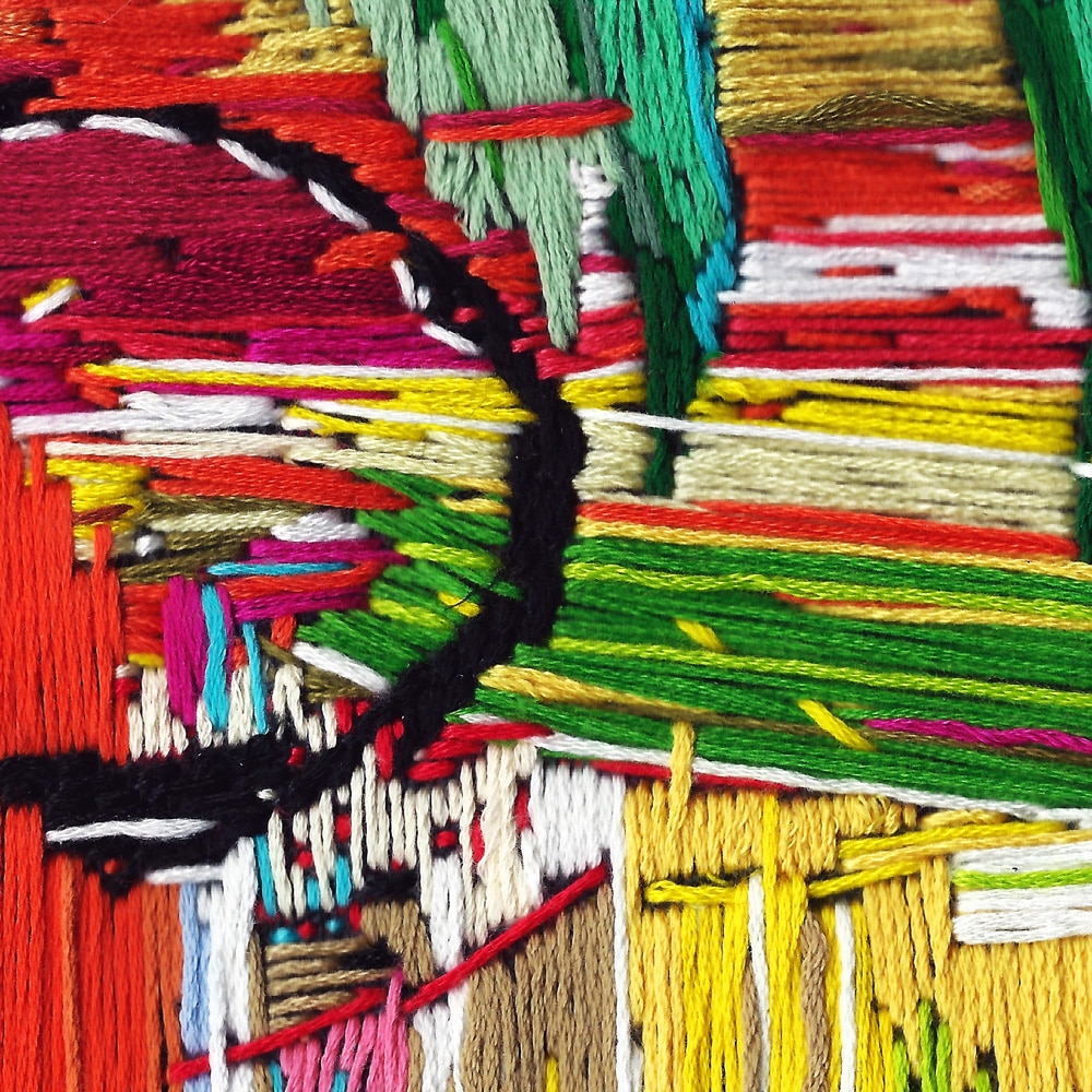 Allistair Covell, stitch painting (detail)