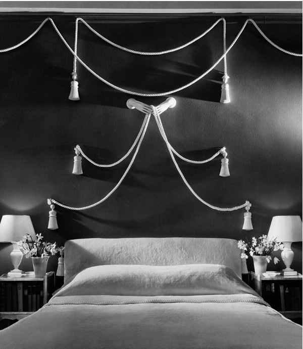 Surrealism-inspired 1933 bedroom rope tassel and hands wall display. Image source unknown.
