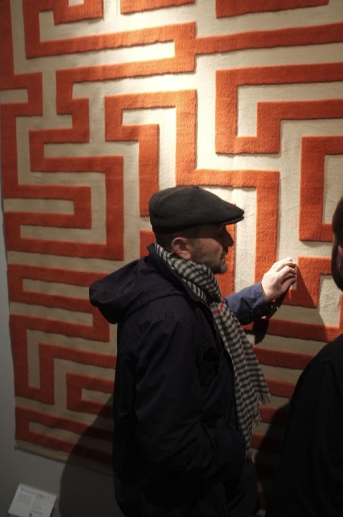 Christopher Farr's Red Meander (by Anni Albers) - and very tempting to touch!