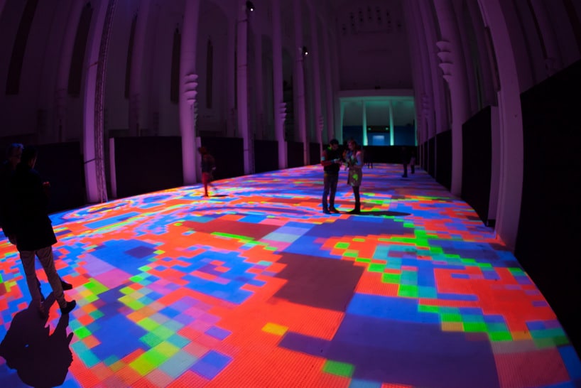 world of colors and shapes takes the form of a giant kaleidoscope in this magic carpet
